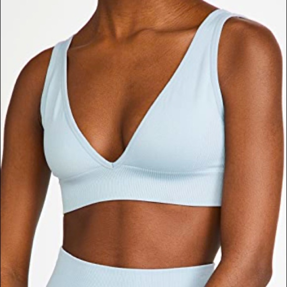 WeWoreWhat V-Neck Sports Bra Top - size XL - pearl blue - NWT